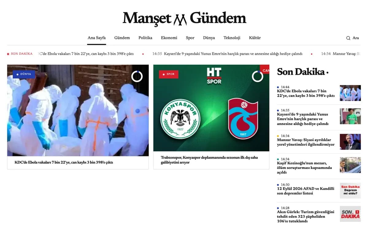 Manşet Gündem web sitesi