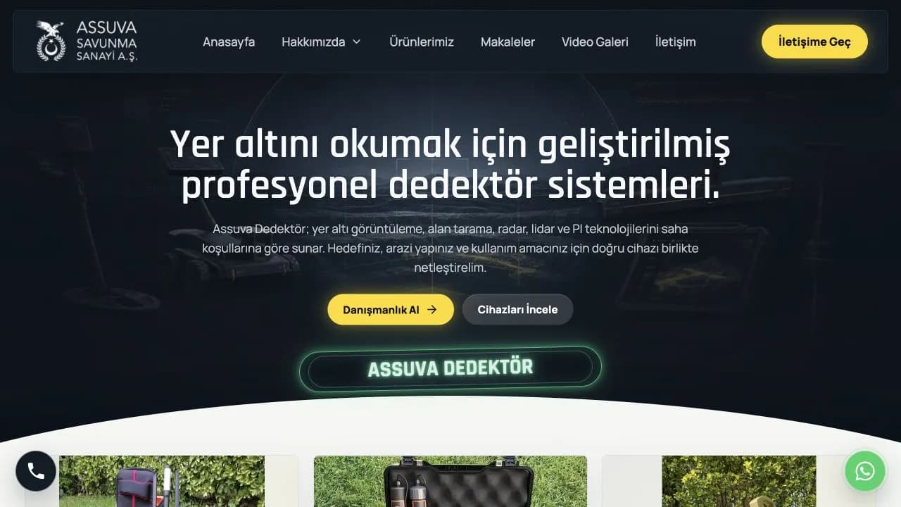 Assuva Dedektör web sitesi