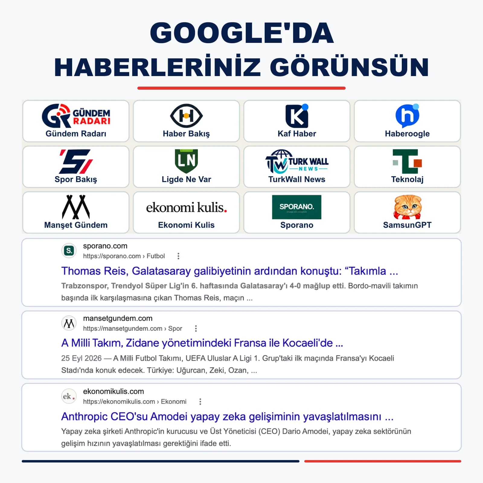 Haber yayın siteleri ve Google arama sonuçlarından örnekler